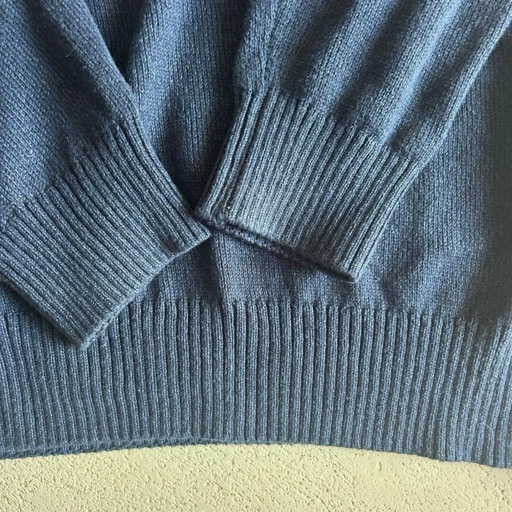 Chaps 2XLT Elbow Patch Knit Sweater – Blue